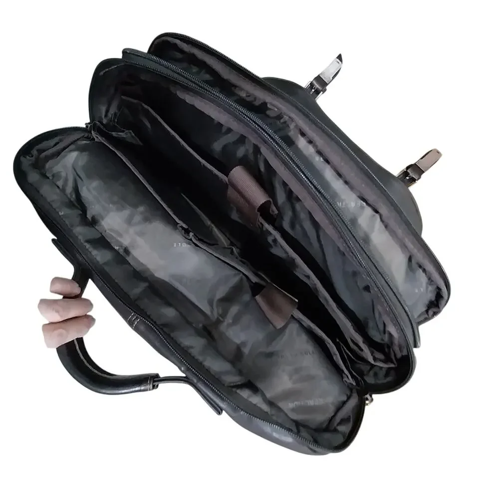 KENNETH COLE REACTION! ESPRESSO BROWN GENUINE LEATHER LAPTOP, BRIEFCASE, BAG! - Picture 11 of 13